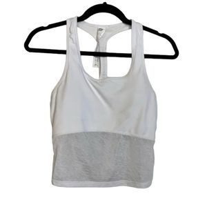 Fabletics White Ryan Midi Logo Sports Bra Size XS